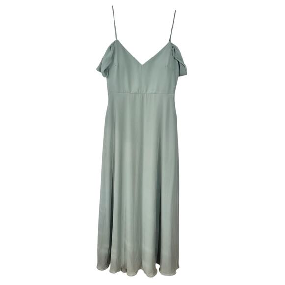 Birdy Grey DEVIN CONVERTIBLE DRESS Women M CHIFFON SAGE BRIDEMAID WEDDING - Picture 4 of 15
